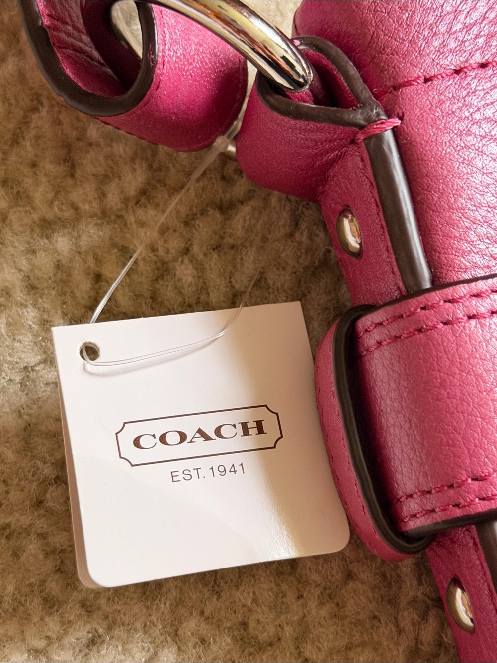 NWT Coach Blossom Shimmery/Metallic Pink Leather Chain-Accent Shoulder Bag F1972 - Picture 7 of 10